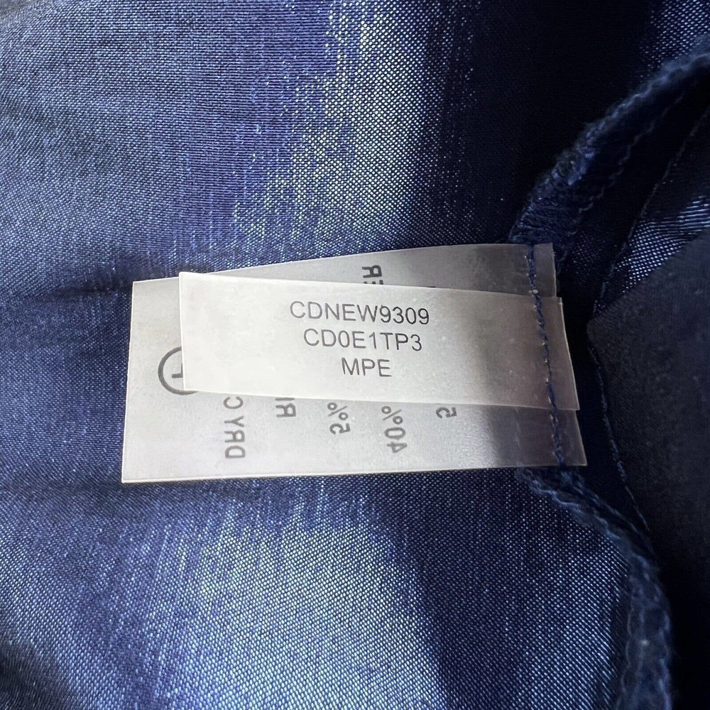 Calvin Klein Metallic Blue Taffeta Sleeveless Ruched Cocktail Party Dress Sz 10 - Picture 11 of 12
